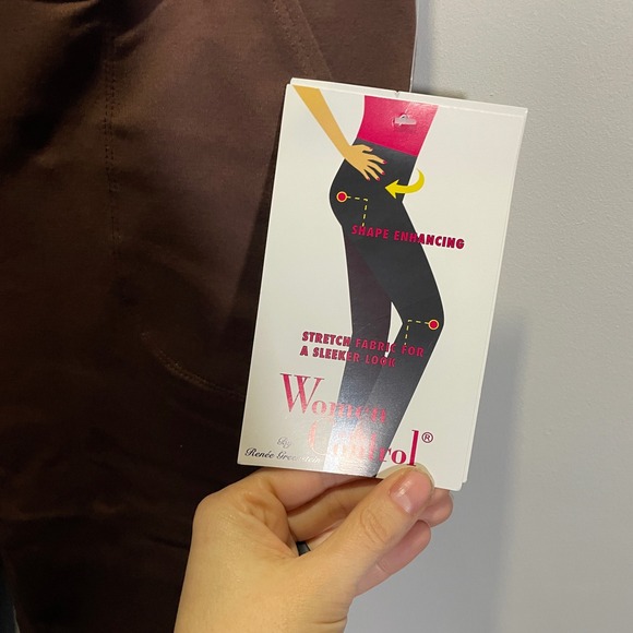 Women with Control Renee Greenstein Brown Shape Enhancing Stretch Pants MP NWT - Picture 3 of 5